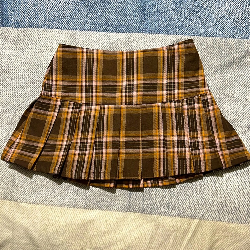 Retro Plaid Pleated Mini